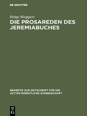 cover image of Die Prosareden des Jeremiabuches